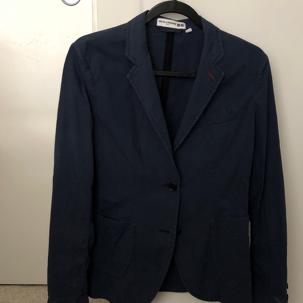 Uniqlo x IDLF Navy Blazer with Notch Lapel, sizeM
